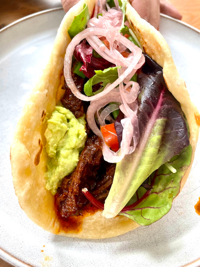 Slow Cooked Beef Tacos with Fresh Guacamole